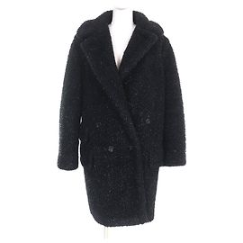 Max Mara Teddy Bear Lame Coat Black