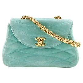 Sac à main en daim Chanel Vert