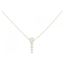 Autre Marque Colar de Au750 e Diamantes Dourado