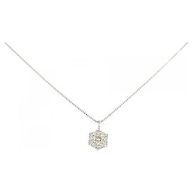 Autre Marque Platin-Diamant-Halskette Silber