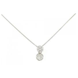 Autre Marque Platin-Diamant-Halskette Silber