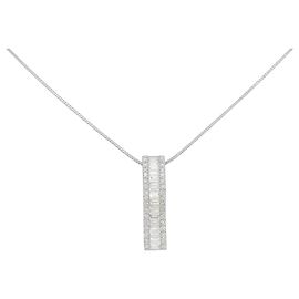 Autre Marque Diamant-Halskette PT900 PT850 Silber