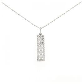 Autre Marque Diamant-Halskette PT900 PT850 Silber