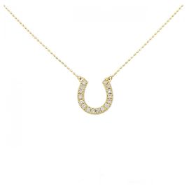 Autre Marque Collier Fer à Cheval en Or Au750 et Diamants Doré