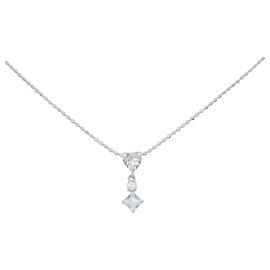 Autre Marque Colar de ouro branco 14K e água-marinha Prata