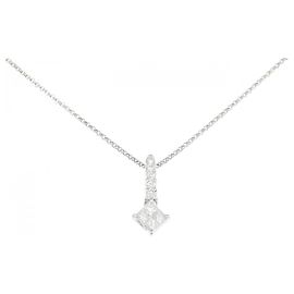 Autre Marque Diamant-Halskette PT900 PT850 Silber