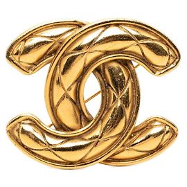 Broche Chanel Matelassé Coco Mark Doré