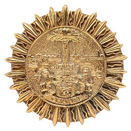Broche Chanel Coco Mark plaquée or Doré