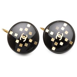 Pendientes Coco Mark Chanel Negro Dorado