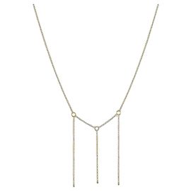 Autre Marque Yellow Gold Necklace with Dangling Chains Golden