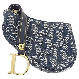 Portafoglio monete blu Christian Dior Blu