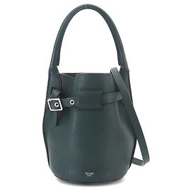 Céline Sac à main Celine Big Bag Bucket Nano Vert Vert foncé