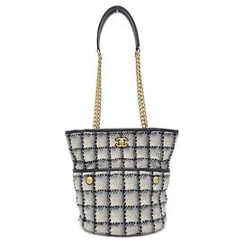 Borsa a Spalla Chanel Beige, Nero e Grigio Marrone Nero Beige