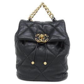Chanel 19 Line AS4223 Rucksack aus schwarzem Leder Schwarz