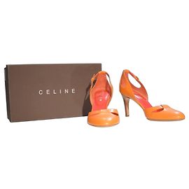 Céline Blason Escarpins D'Orsay Cuir Orange Orange