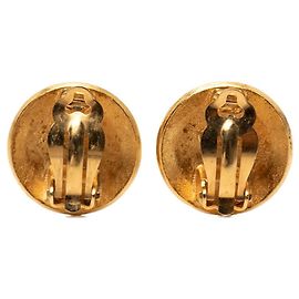 Orecchini a clip rotondi Chanel Coco Mark Vintage D'oro