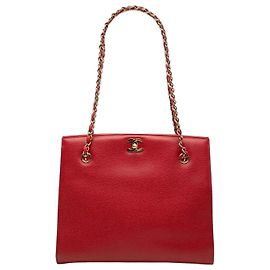 Borsa a Spalla Chanel Coco Mark Chain Rosso