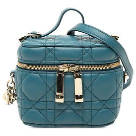 Borsa Vanity Micro Cannage Christian Dior Blu