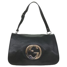 Sac à rabat Gucci Blondie en cuir Medium Noir