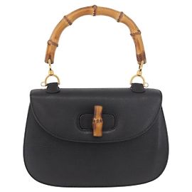 Gucci Bamboo 1947 Top Handle Leather Small Noir