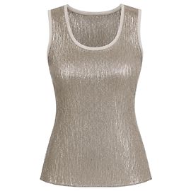 Dolce & Gabbana Metallic Silk Blend Lamé Tank Top – Glam Y2K Metallic