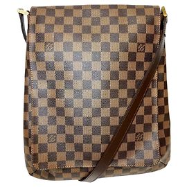 Borsa a tracolla Musette Louis Vuitton Marrone Damier ebene