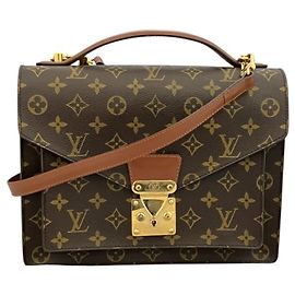Louis Vuitton Monceau 28 Handbag in Brown Monogram Canvas Brown