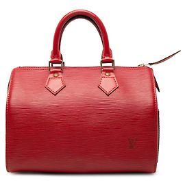 Sac à main Louis Vuitton Epi Speedy 25 Rouge