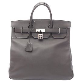 Hermès Hermes Haut à Courroies 40 Handbag Brown Grey