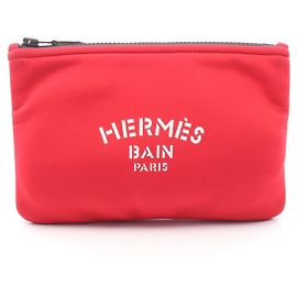 Hermès Hermes NeoBain PM Trouse Flat Handbag Pouch Red