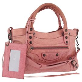 BALENCIAGA Bolsa The First em couro 2way Rosa 103208 Auth 185362V Rosa