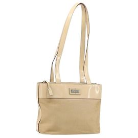 Céline CELINE Tote Bag Canvas Beige Gold CC Auth ti3959 Beige Golden