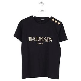 T-shirt Balmain in cotone nera Nero
