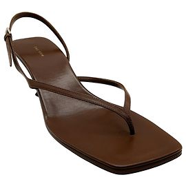 The Row Brown Leather Constance Sandals Brown