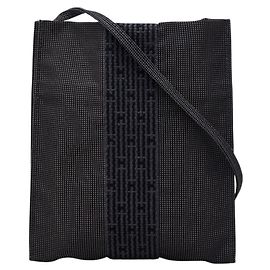 Borsa a tracolla Hermline in tela grigia Hermès Marrone