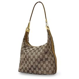 Gucci GG Canvas Schultertasche Schwarz Silber Schwarz Silber