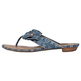 Louis Vuitton Denim Monogram Flip-Flops – Größe 39 Gebraucht Andere