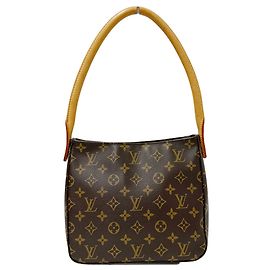 Bolsa de ombro em canvas Monogram Louis Vuitton Marrom