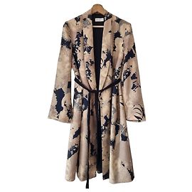 Dries Van Noten Printed Viscose Belted Coat Multiple colors