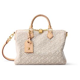 Louis Vuitton Speedy Bandouliere Speedy Soft 30 Monogram Emblème Branco Bege