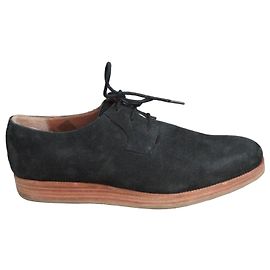Autre Marque Black Suede Derby Shoes Black