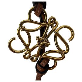 Loewe Anagram Taschenanhänger Braun Golden