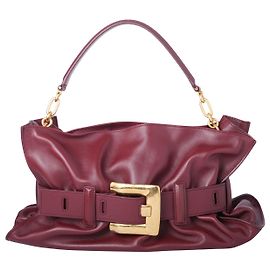 Borsa a tracolla in pelle Balmain Anthem Medium Burgundy Bordò