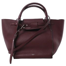 Céline CELINE Big Bag Small Leather 2way Handbag in Burgundy Dark red