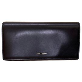 Saint Laurent Classic Zip Around Organizer Wallet Leather Black