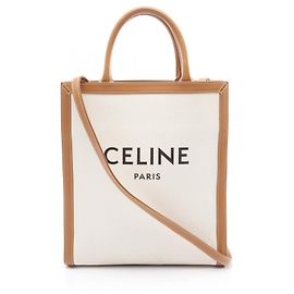 Céline Bolsa Tote Vertical Celine Small Marrom Branco