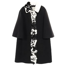 Fendi Cashmere Mink Coat Black White