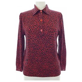 Top de seda e cashmere Christian Dior 144S71AM120 Preto Vermelho