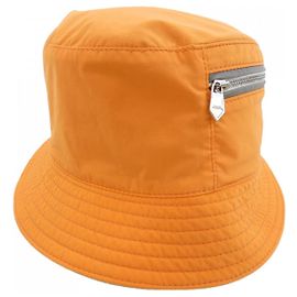 Hermès Chapéu de couro Hermes Marrom Laranja