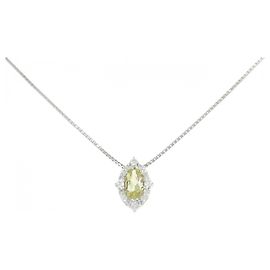 Autre Marque Colar de quartzo em ouro branco Au750 Prata